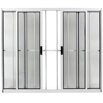 Vitrô de Correr 4 Folhas Sem Bandeira Com Grade Branco 100 x 200 - FACCE