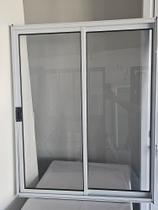 Vitrô Duas Folhas Em Alumínio Branco Vidro Incolor A 60 x L 100