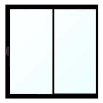 VITRÔ DUAS FOLHAS SENDO UMA FIXA EM ALUMINIO PRETOVIDRO INCOLOR (A) 100 x (L) 80