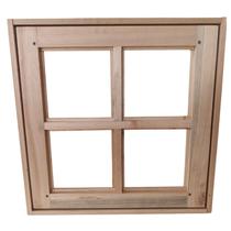 Vitrô Janela Maxim Ar Reto 60cmx60cm caixa 13cm Madeira Eucalipto Rosa completo