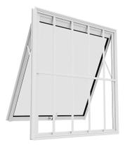 Vitrô Maxim Ar 60x60cm Alumínio Branco Com Grade Vidro Boreal