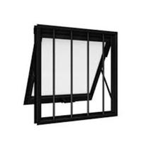 Vitrô Maxim Ar (A) 60 X 60 (L) Aluminio Preto Com Grade Vidro Mini-Boreal Linha 25 Premium