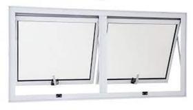 Vitrô maxim ar duas seções (A) 60 cm x (L) 100 cm em Aluminio branco Vidro mini Boreal - ALUCENTRO