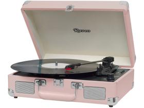 Vitrola HI FI Raveo Sonetto Chrome, Vinyl, Bluetooth, USB, Aux, Coral - 26399