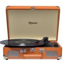 Vitrola Raveo Sonetto Chrome Caramelo Reproduz Grava MP3 USB