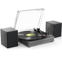 Vitrola Retrô Raveo Studio com Bluetooth, 3 Velocidades, AUX e 2 Altofalantes Estéreo Toca Discos com Design Vintage Vitrola Retrô Raveo Studio com Bluetooth, 3 Velocidades, AUX e 2 Altofalantes Estéreo Toca Discos com Design Vintage