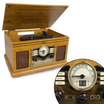 Vitrola Toca Disco Retro Som Embutido 8 em 1 Pulse BT RADIO FM SP611 ARETHA