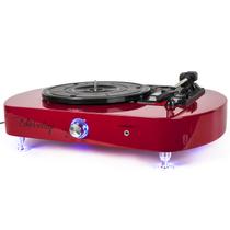 Vitrola Toca Discos - Luminous Red Com Led - Echo Vintage