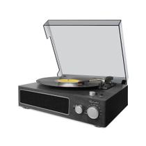 Vitrola Toca Discos Raveo Studio Usb Bluetooth FM Saída Auxiliar Preta