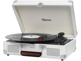 Vitrola Toca Discos Retrô Raveo Sonetto Chrome Sand Cor Areia USB Bluetooth Hi Fi