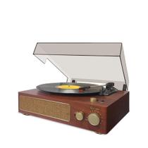 Vitrola Vintage Retro LP Raveo Studio Bivolt Toca-Discos BT FM, USB AUX