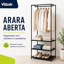 Vittak Arara Organizadora Armário Aberto Cabideiro Prateleira Roupas Sapatos