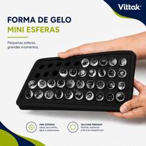 Vittak Forma De Gelo Silicone Mini Esferas 40 Furos Bolinhas Drinks Bar Whisky Vittak Forma De Gelo Silicone Mini Esferas 40 Furos Bolinhas Drinks Bar Whisky