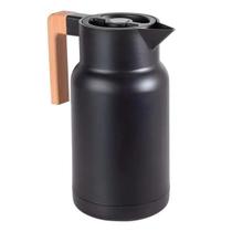 Vittak Garrafa Térmica Café Chá 1L Nórdica com Cabo de Madeira Branca Preta