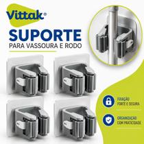 Vittak Kit 10 Suportes Adesivos de Parede para Vassoura e Rodo, Sem Furos e Resistente à Água Vittak Kit 10 Suportes Adesivos de Parede para Vassoura e Rodo, Sem Furos e Resistente à Água