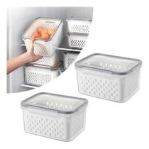 Vittak Kit 2 Organizadores De Geladeira 3,3 Litros Com Cesto