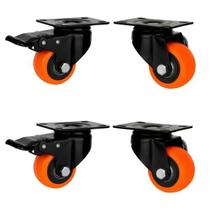 Vittak Kit 4 Rodinhas Rodízios Giratórios Borracha 400kg com Freio Reforçado para Móveis Pesados Vittak Kit 4 Rodinhas Rodízios Giratórios Borracha 400kg com Freio Reforçado para Móveis Pesados