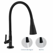 Vittak Torneira Gourmet Bancada Flexível Preto Fosco ABS 2 Jatos Cozinha Vittak Torneira Gourmet Bancada Flexível Preto Fosco ABS 2 Jatos Cozinha