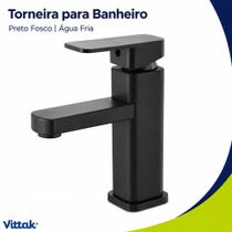 Vittak Torneira para Banheiro Bancada ABS Preto Fosco Água Fria Design Moderno e Durável