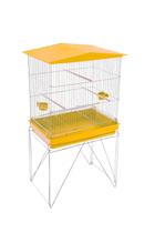 Viveiro Dobrável Amarelo Médio para Calopsitas, Agapornis e Aves com Bandeja Contrerapet