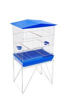 Viveiro Dobrável Azul Médio para Calopsitas, Agapornis e Aves com Bandeja Contrerapet