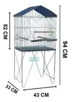 Viveiro Dobrável Duplex Grande Papagaio Maritaca Cocota Manso Completa