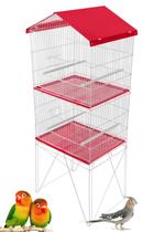 Viveiro Duplo Com Divisória Desmontável Gaiola 2 Andares Periquito Australiano Calopsitas Agapornis