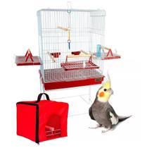 Viveiro Gaiola Calopsita Aves Com Bolsa De Transporte