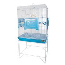 Viveiro Gaiola Calopsita Aves Confort Triplex Mais Segura Branco/Azul