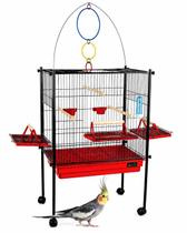 Viveiro Gaiola Calopsita Para Pássaros Aves Com Rodinhas