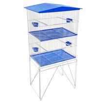 Viveiro Grande Duplo Azul com Divisórias para Pássaros e Periquitos Contrerapet