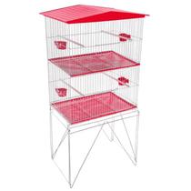 Viveiro Grande Duplo Vermelho com Divisórias para Pássaros e Periquitos Contrerapet