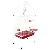 Viveiro Para Calopsita Extra Grande Duplex Completo Vermelho