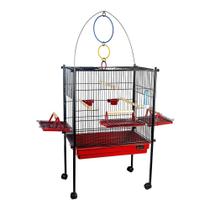 Viveiro para Calopsita Jel Plast Preto/Vermelho Triplex