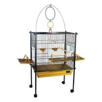 Viveiro Triplex para Calopsita Jel Plast Preto e Amarelo Viveiro Triplex para Calopsita Jel Plast Preto e Amarelo