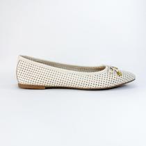 Vivi - sapatilha em couro vazado com bico quadrado off white2084