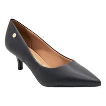 Vizzano Scarpin Feminino Salto Fino Baixo Preto Casual -