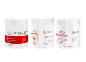 Vloss Cronograma Capilar BB Cream + Diamante + Repair Absolut 1kg 3x1