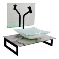 Vmex gabinete vidro cuba bancada gb40 carrara branco Vmex gabinete vidro cuba bancada gb40 carrara branco