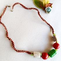 Você Pode Bijuterias Colar Feminino Macramé Colorido