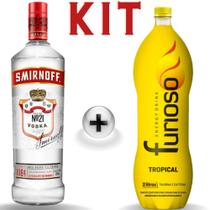 Vodka Smirnoff 1 litro com energético furioso tropical de 2 litros