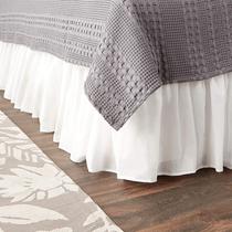 Voile de algodão Dust Ruffle Greenland Home 15 cm branco