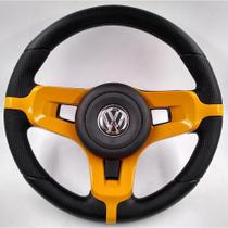 Volante Amarelo Esportivo Fusca Brasília Buggy C/ Cubo - Volkswagen