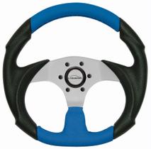Volante Buggy Fusca Pequeno Azul 33 Cm + Cubo Alumínio Escovado Buggy Fusca de 1977 á 2013 Volante Buggy Fusca Pequeno Azul 33 Cm + Cubo Alumínio Escovado Buggy Fusca de 1977 á 2013