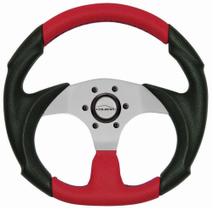 Volante Buggy Fusca Pequeno Vermelho 33 Cm + Cubo Alumínio Escovado Buggy Fusca de 1977 á 2013 Volante Buggy Fusca Pequeno Vermelho 33 Cm + Cubo Alumínio Escovado Buggy Fusca de 1977 á 2013