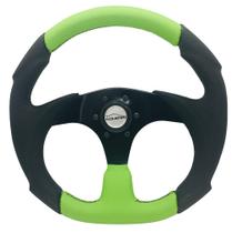 Volante Buggy Verde Limao 33 Cm + Cubo Buggy Fusca Gaiola de 1977 a 2014 Completo