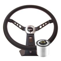 Volante Classico Lotse Big Block Couro Preto Haste Preta Com Cubo Adaptador Volante Classico Lotse Big Block Couro Preto Haste Preta Com Cubo Adaptador