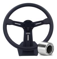 Volante Classico Lotse Daytona Couro Preto Haste Preta Com Cubo Adaptador Volante Classico Lotse Daytona Couro Preto Haste Preta Com Cubo Adaptador