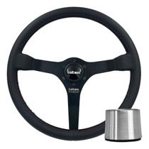 Volante Classico Lotse Fiorano Couro Preto Haste Black Costura Vermelha Com Cubo Adaptador Volante Classico Lotse Fiorano Couro Preto Haste Black Costura Vermelha Com Cubo Adaptador