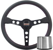 Volante Classico Lotse Lemans Martini Especial Couro Preto Com Cubo Adaptador Volante Classico Lotse Lemans Martini Especial Couro Preto Com Cubo Adaptador